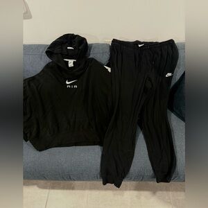 Nike Air Womens Sweatshirt Sweatpants Set XL Black